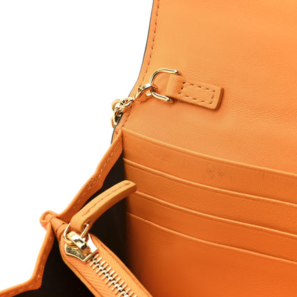 Fendi Nappa Matisse FF Embossed Continental Wallet On Chain Clementine 12 of 12