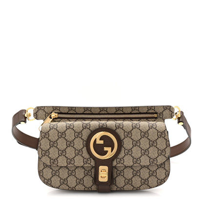 Gucci GG Supreme Monogram Textured Dollar Calfskin Blondie Belt Bag Beige Ebony New Acero 1 of 9