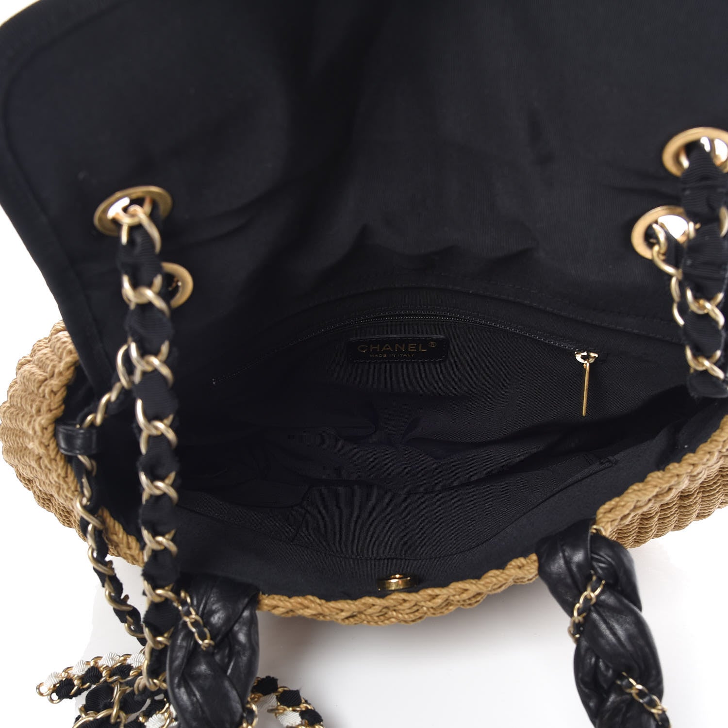 Chanel Woven Raffia Lambskin Coco Country Tote 5 of 15