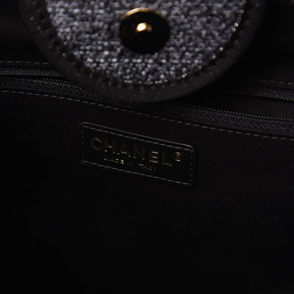Chanel Woven Straw Raffia Medium Deauville Tote Grey 8 of 10