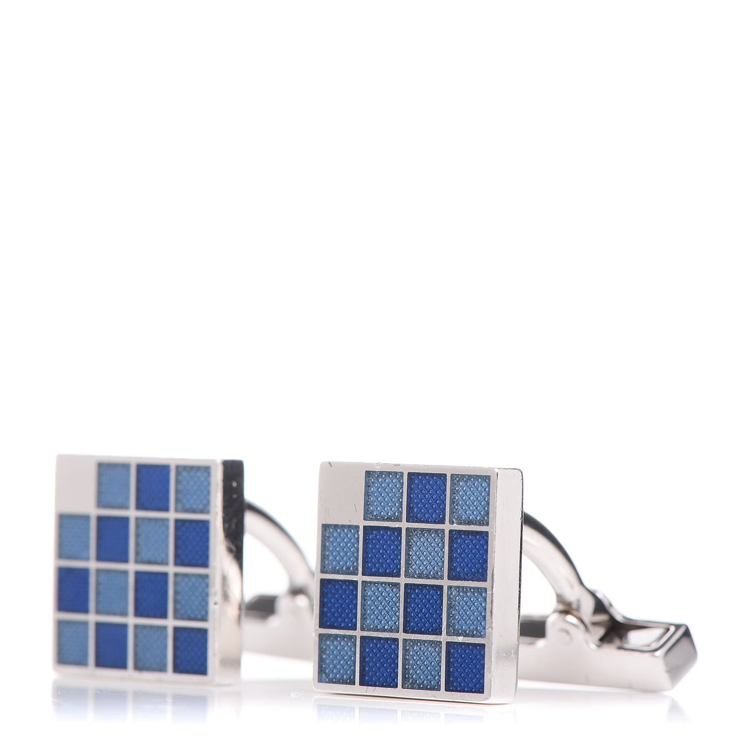 Sterling Silver Enamel Square Cufflinks Blue