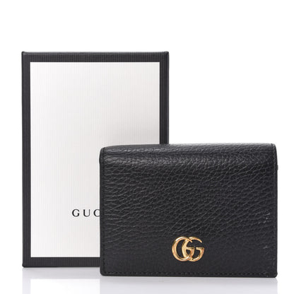 Gucci Pebbled Calfskin GG Marmont Card Case Black 8 of 8