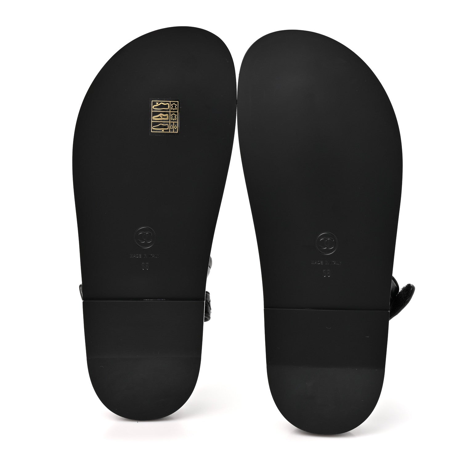 Chanel Grained Calfskin Velcro Dad Sandals 38 Black 6 of 10