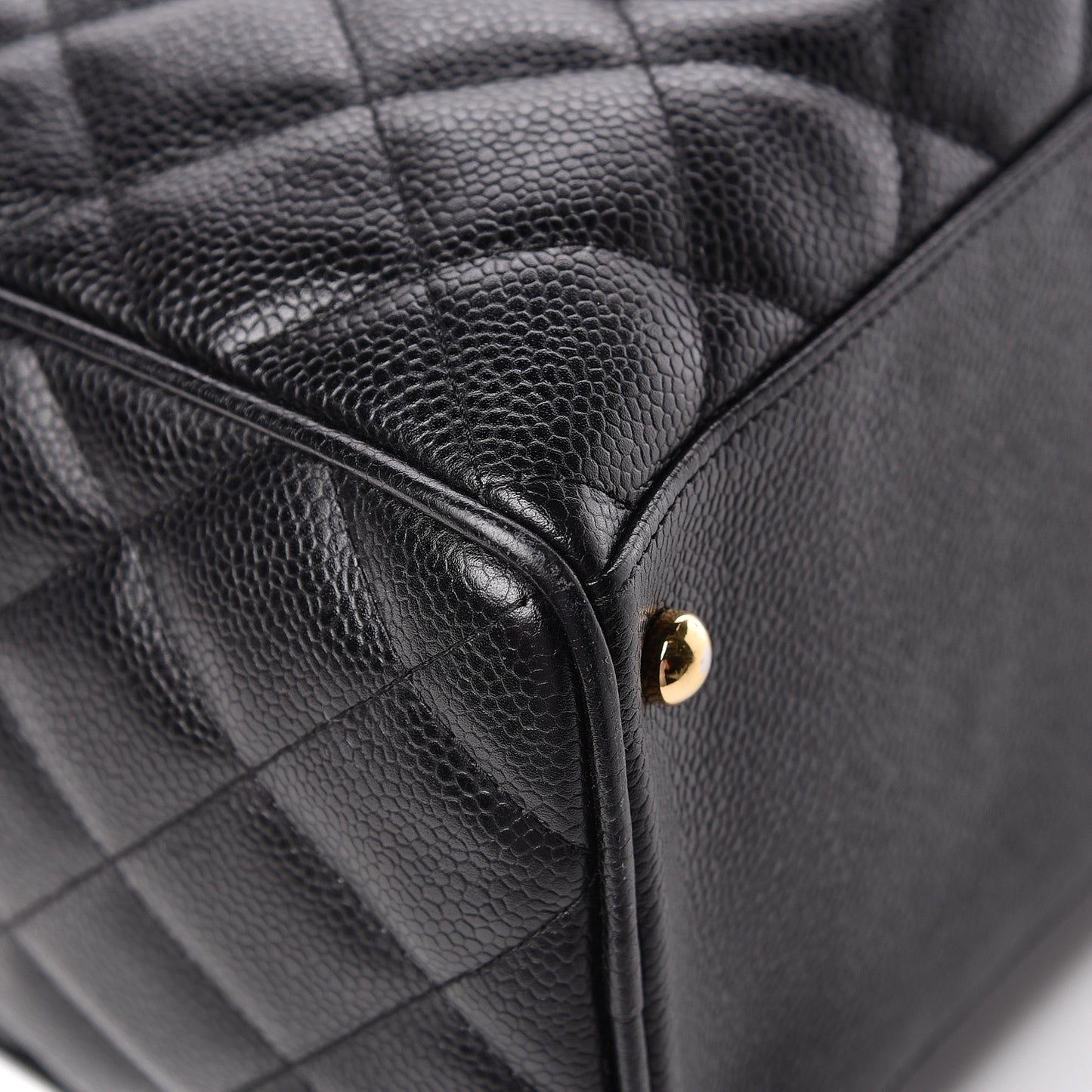 Caviar Quilted Large Bowler Black