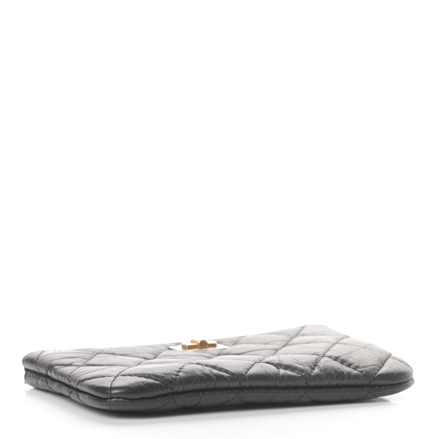 Aged Calfskin Quilted Small Reissue Cosmetic Case Black