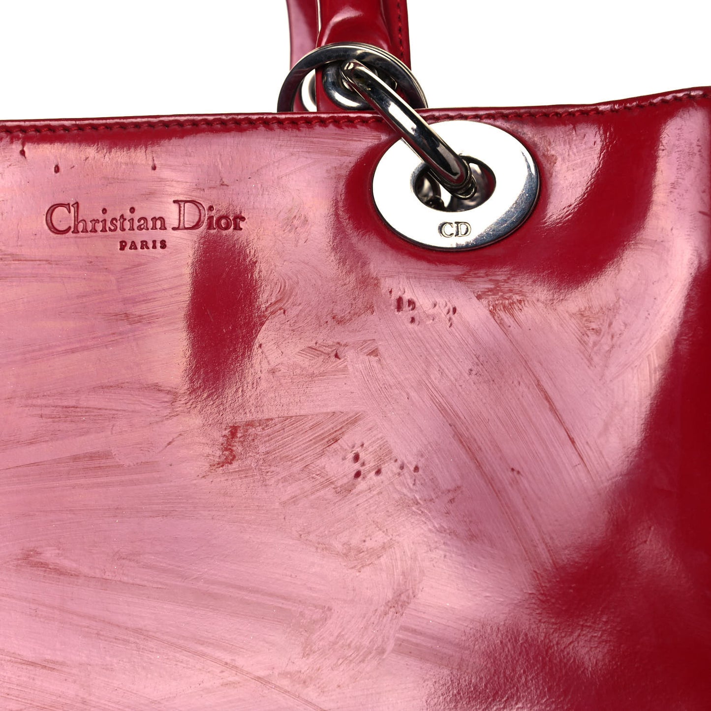 Patent Medium Lady Dior Red