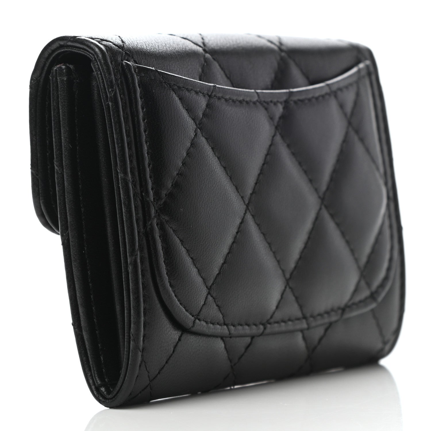Chanel Lambskin Quilted Flap Card Holder Black 3 of 8
