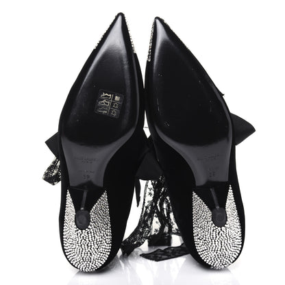 Saint Laurent Velluto Master Crystal Embellished Blaze 45 La Strass Ankle Boots 39 Black 5 of 9