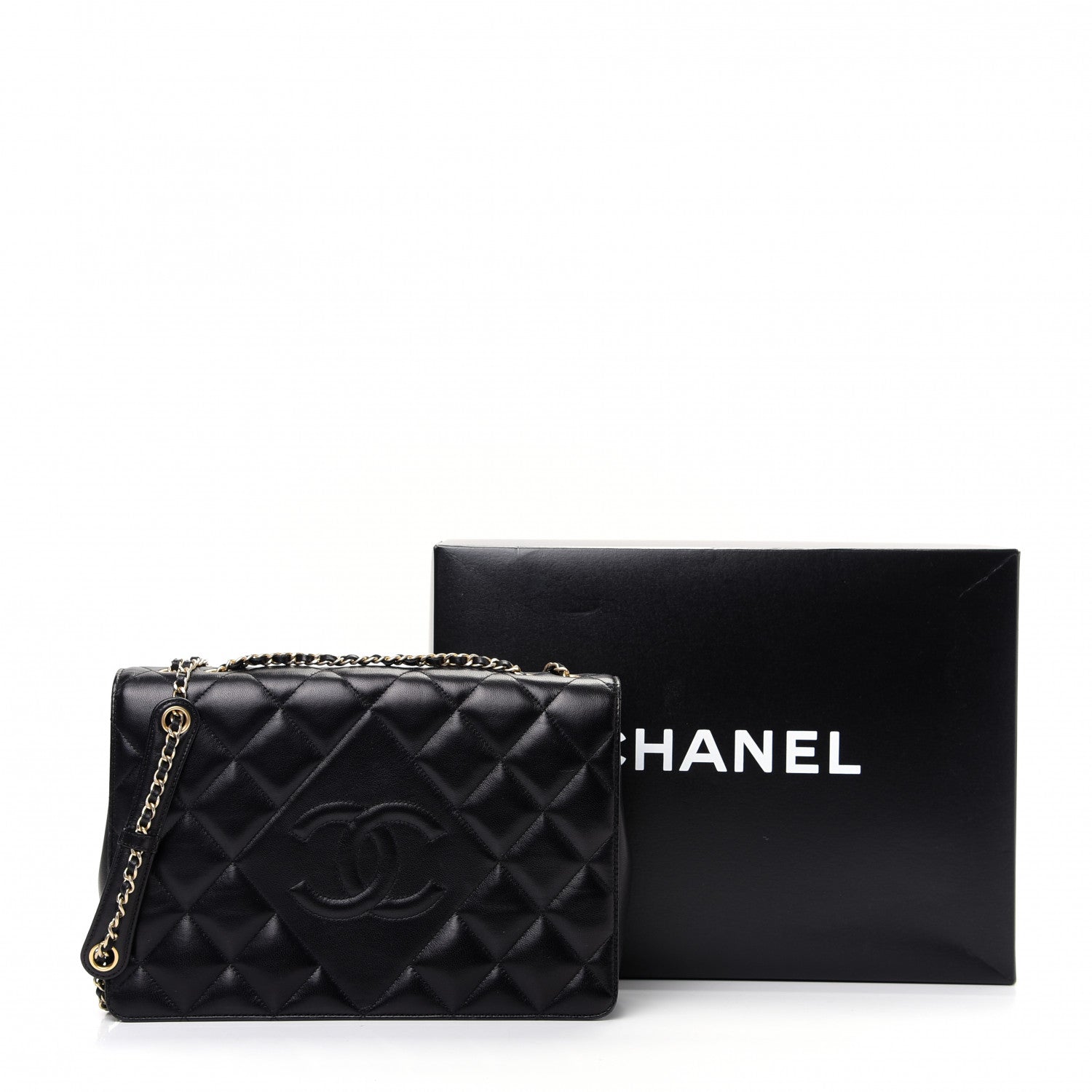 Chanel Lambskin Quilted Medium Diamond CC Flap Black 10 of 10