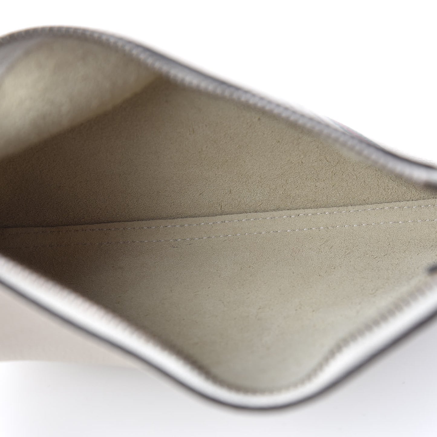 Pebbled Calfskin Medium Logo Portfolio Clutch White