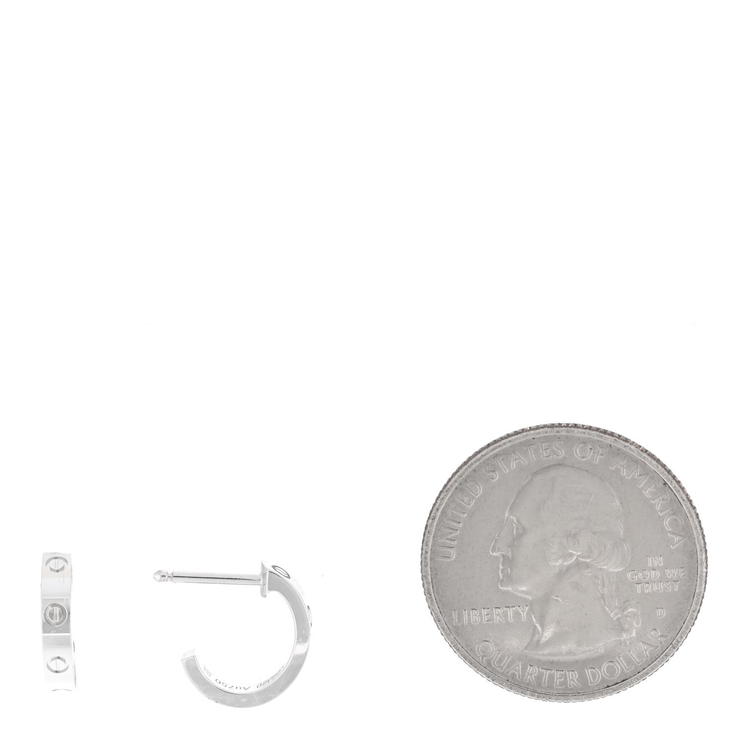 Cartier 18K White Gold Small LOVE Hoop Earrings 2 of 4