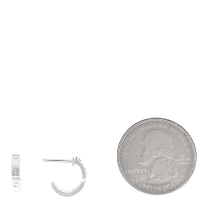 Cartier 18K White Gold Small LOVE Hoop Earrings 2 of 4