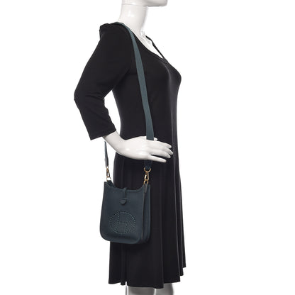 Hermes Taurillon Clemence Evelyne TPM Vert Cypress 2 of 13