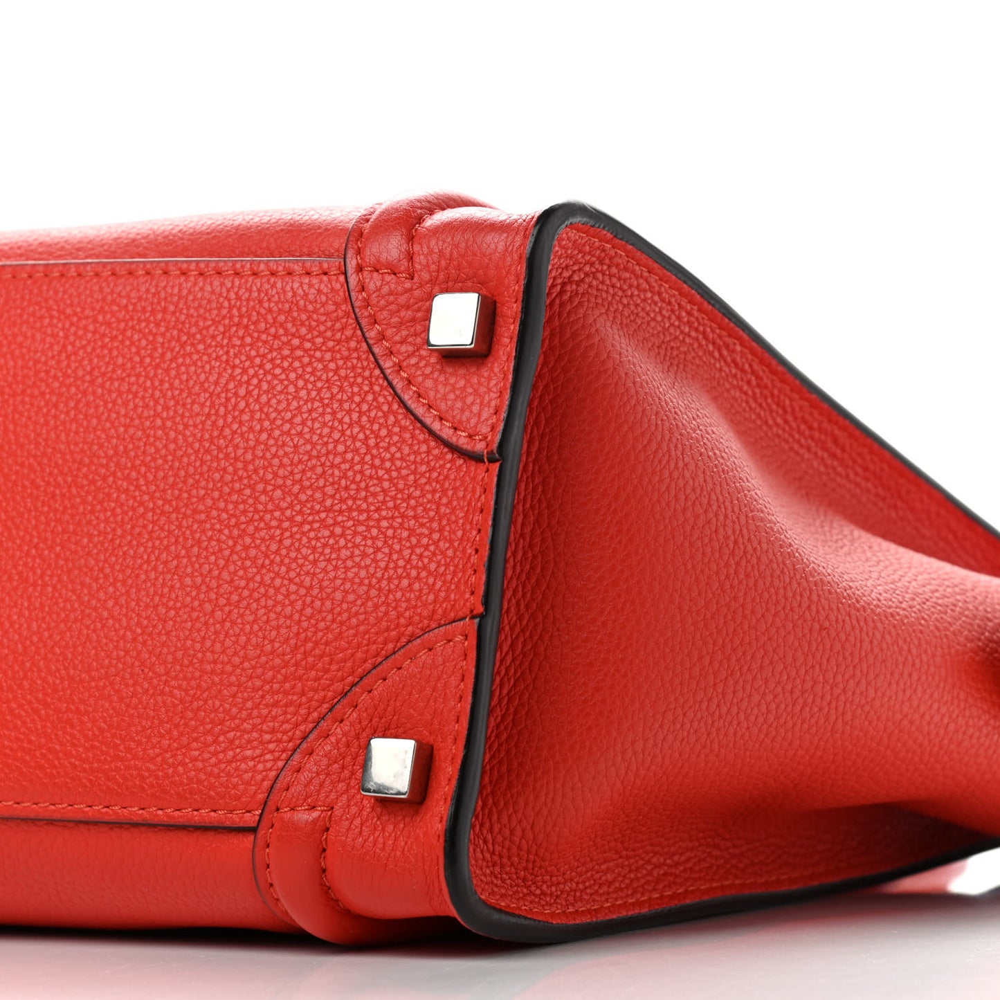 Drummed Calfskin Micro Luggage Coquelicot
