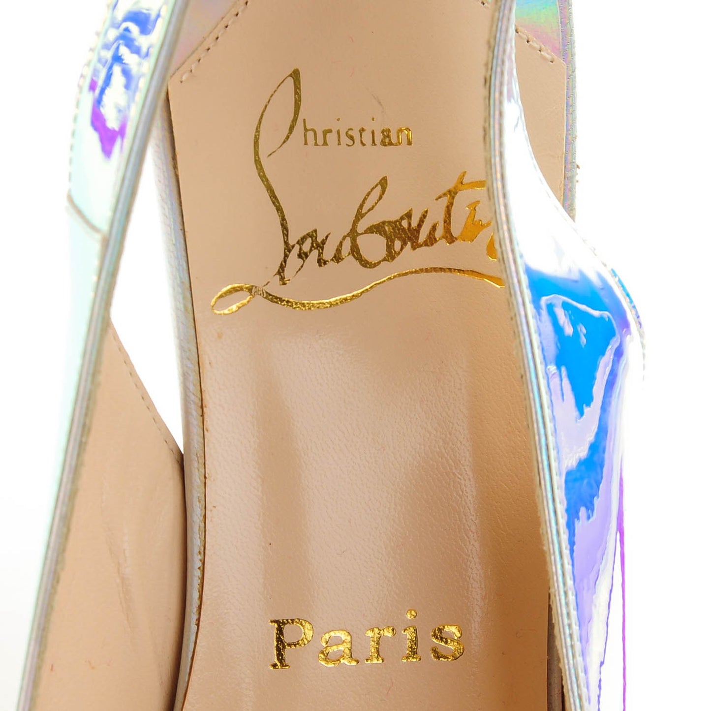 Calfskin Mirror Hai 100 Slingback Pumps 38.5 Blue