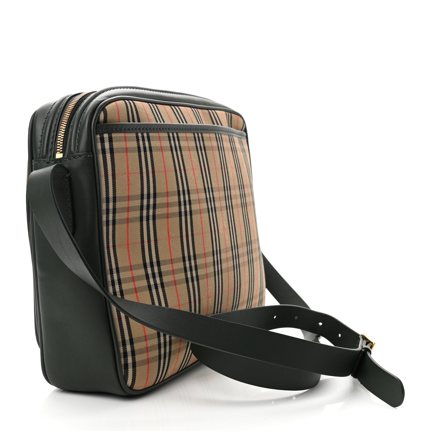 Burberry Smooth Calfskin 1983 Knight Check Link Large Camera Bag Dark Forest Green 3 of 10