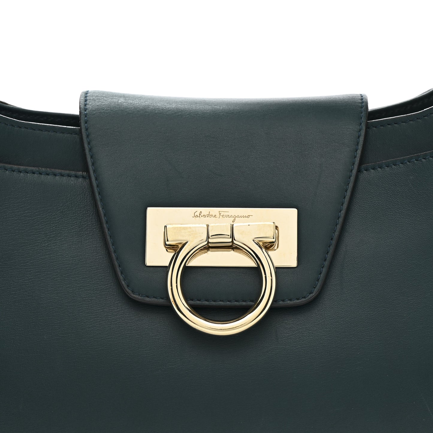Calfskin Small Fanisa Gancini Hobo Green