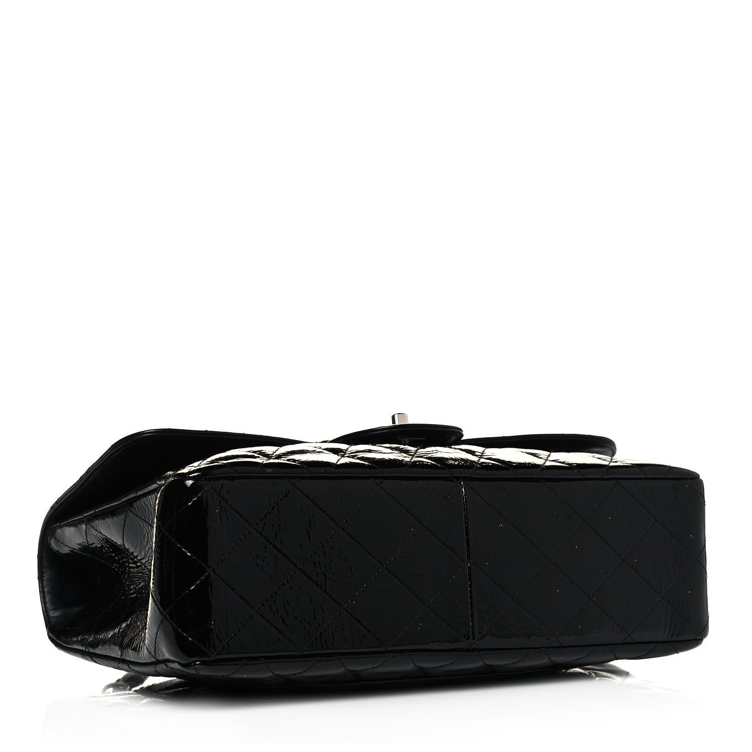 Chanel Distressed Patent Quilted Jumbo Single Flap Black 3 of 8
