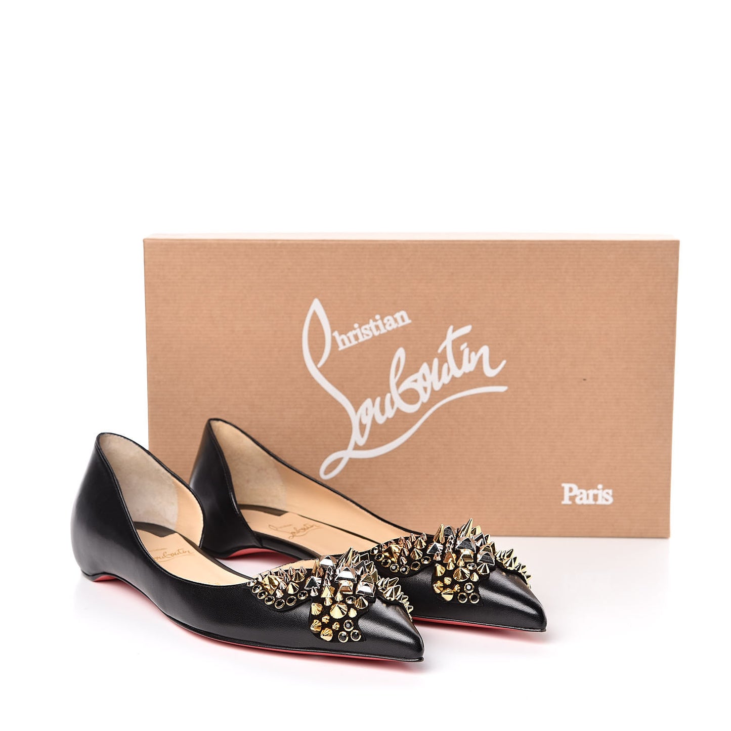 Nappa Farfaclou Spike Flats 39 Black