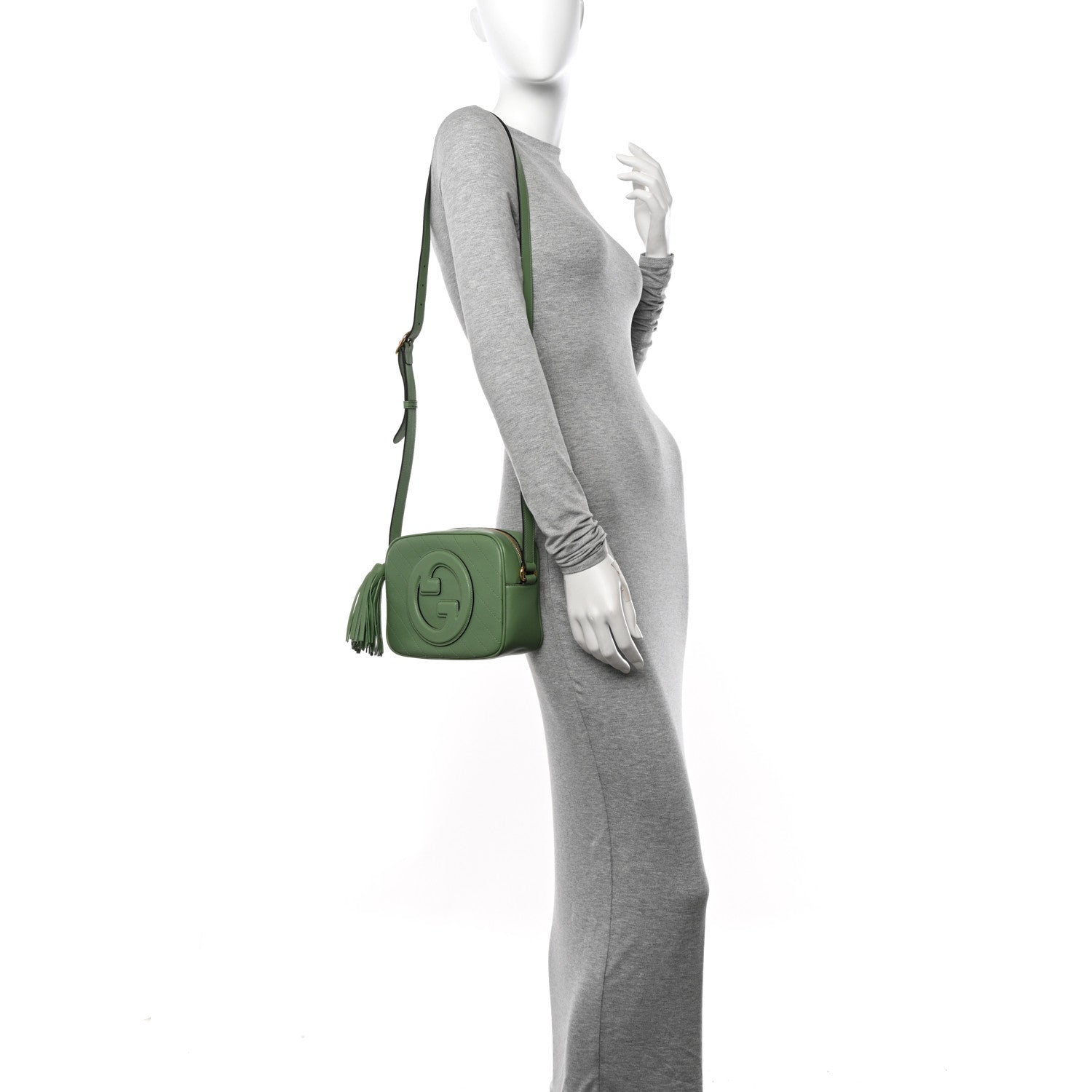 Gucci Sakai Be Green Calfskin Diagonal Stitched Small Blondie Shoulder Bag Light Green 2 of 10