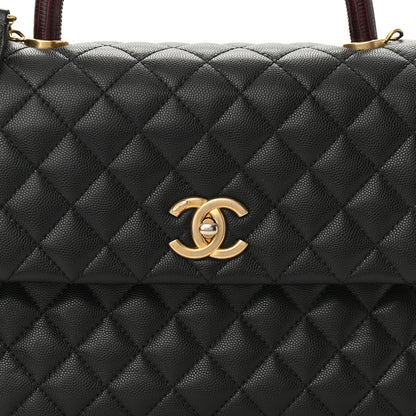Chanel Caviar Lizard Quilted Medium Coco Handle Flap Black 8 of 10
