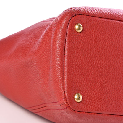 Prada Vitello Daino Side Pocket Tote Rosso 5 of 10