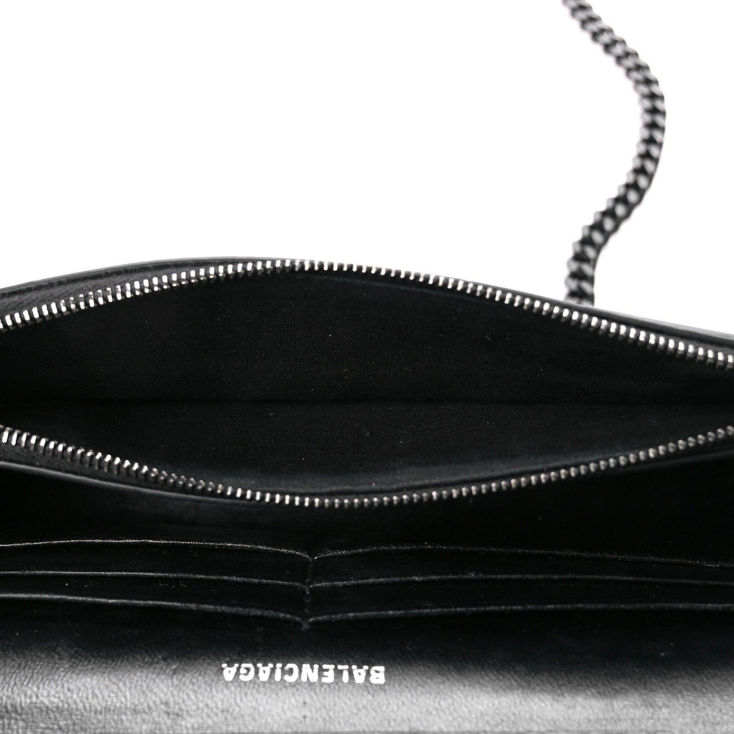 Shiny Calfskin Monochrome Crocodile Embossed Hourglass Chain Bag Black