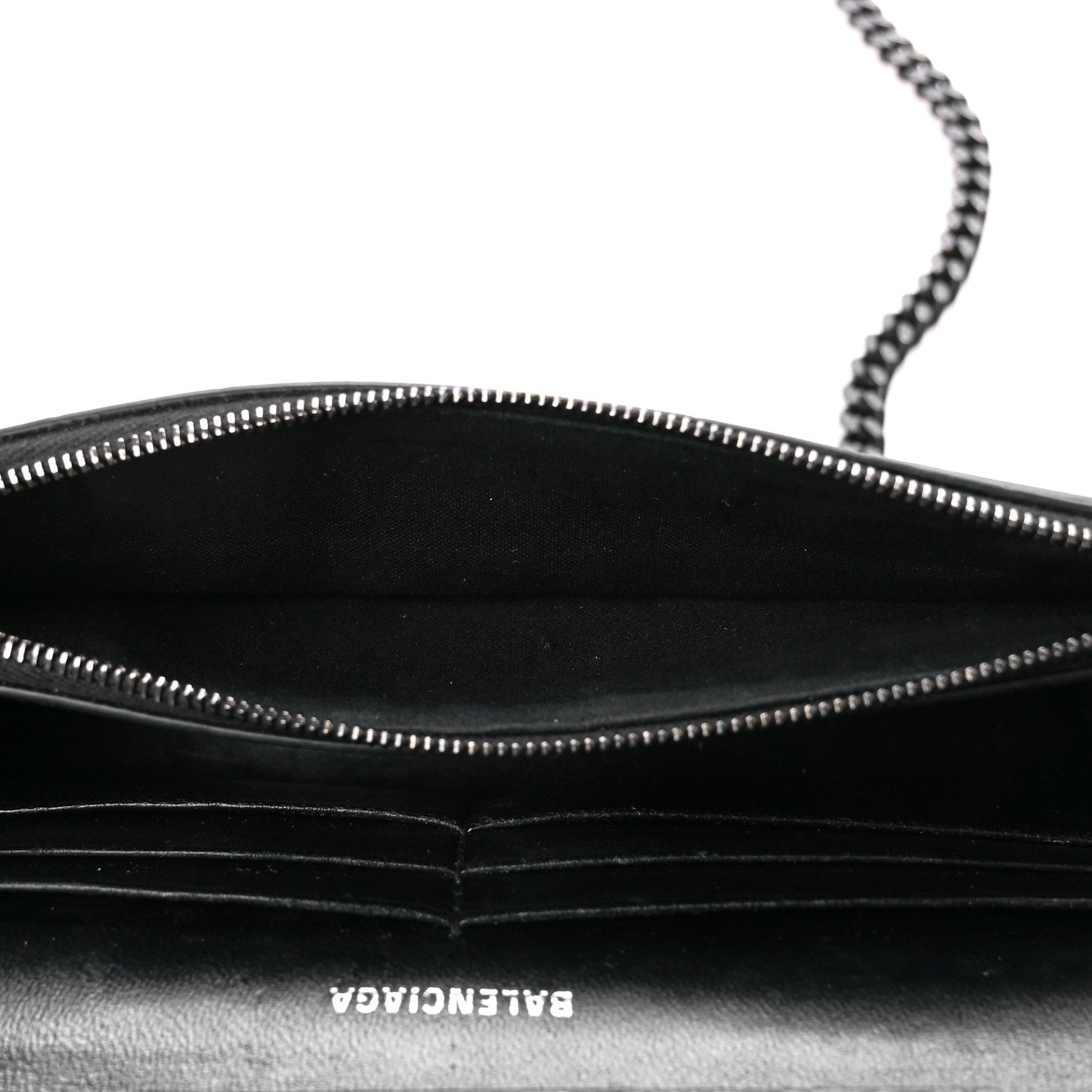 Balenciaga Shiny Calfskin Monochrome Crocodile Embossed Hourglass Chain Bag Black 7 of 13