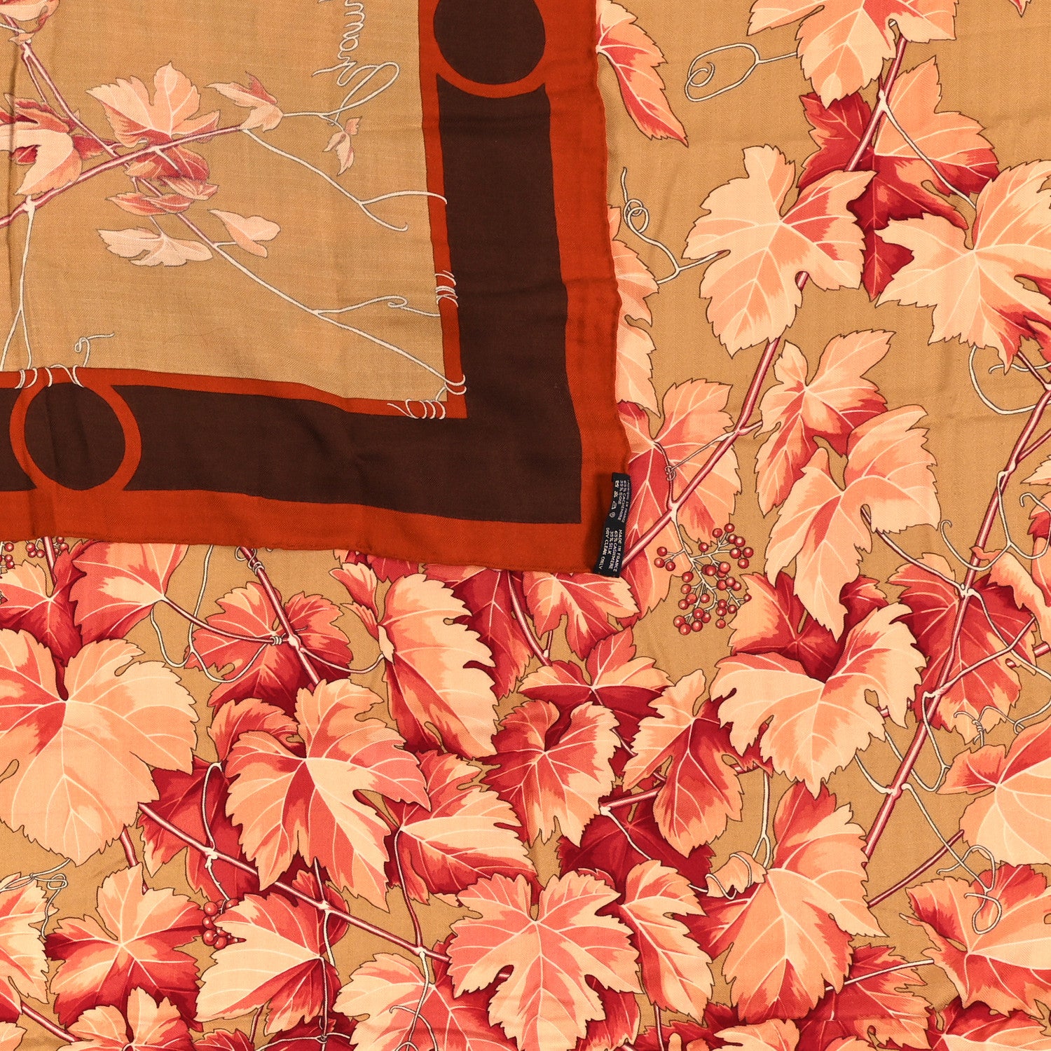 Hermes Cashmere Silk Pampres Shawl 140 6 of 6