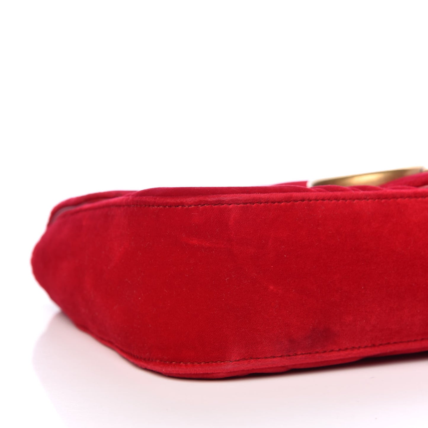 Velvet Matelasse Medium GG Marmont Shoulder Bag Hibiscus Red