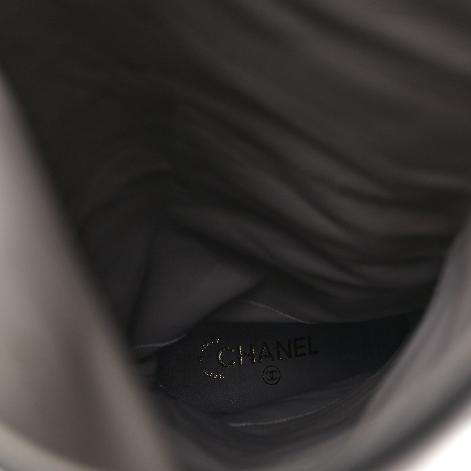 Chanel Suede Calfskin Grosgrain Cap Toe Knee High Boots 36.5 Grey Black 7 of 9