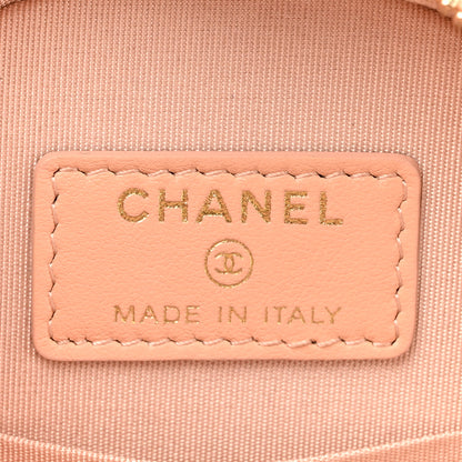 Chanel Calfskin Quilted Pearl Round Clutch With Chain Pink 6 of 10