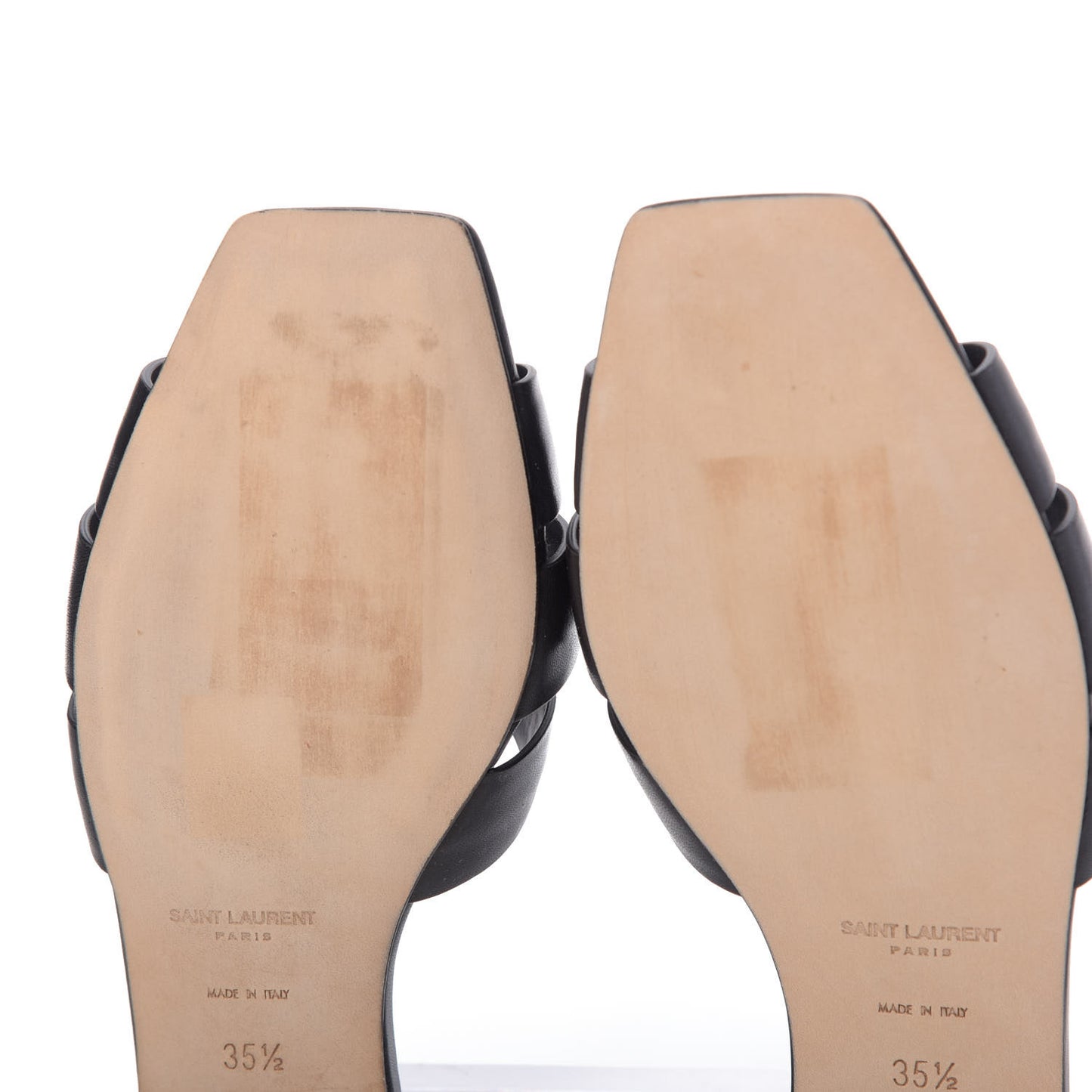 Calfskin Nu Pied 05 Slide Sandals 35.5 Black