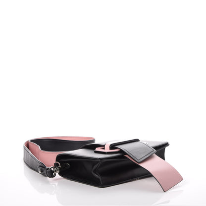 Prada City Calf Plex Ribbon Bag Black Rosa 4 of 9
