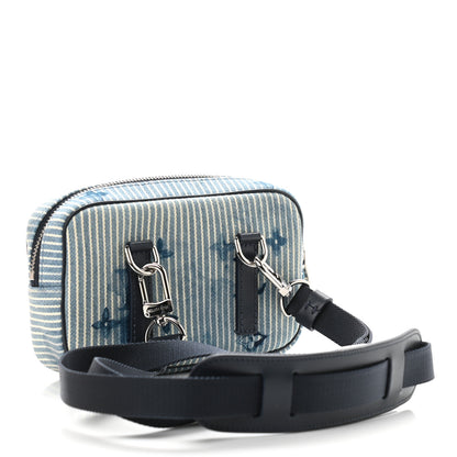 Louis Vuitton Hickory Stripes Denim Monogram Watercolor Outdoor Pouch Blue 3 of 9