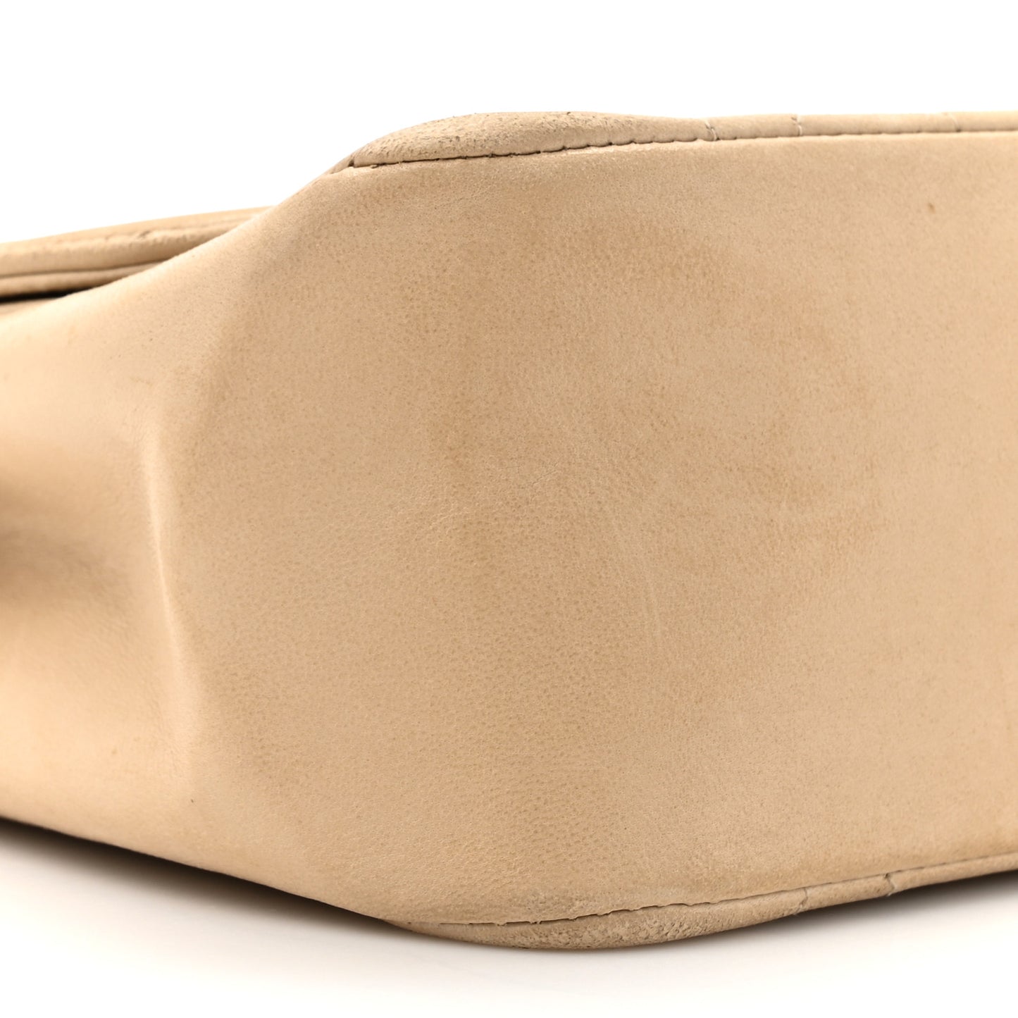 Lambskin Quilted Small Single Flap Beige