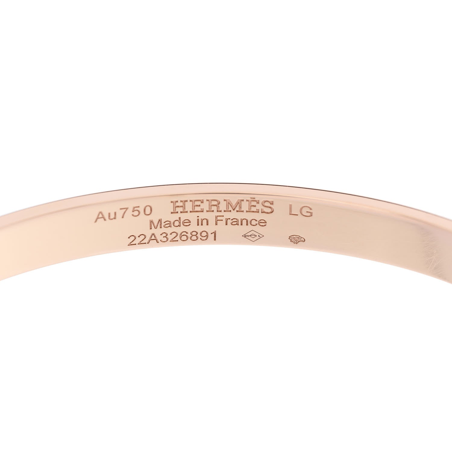 Hermes 18K Rose Gold Diamond PM Kelly Bracelet LG 4 of 5