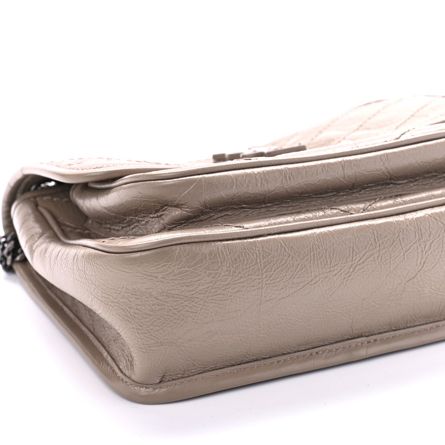 Saint Laurent Crinkled Calfskin Matelasse Monogram Baby Niki Chain Satchel Light Taupe 7 of 8