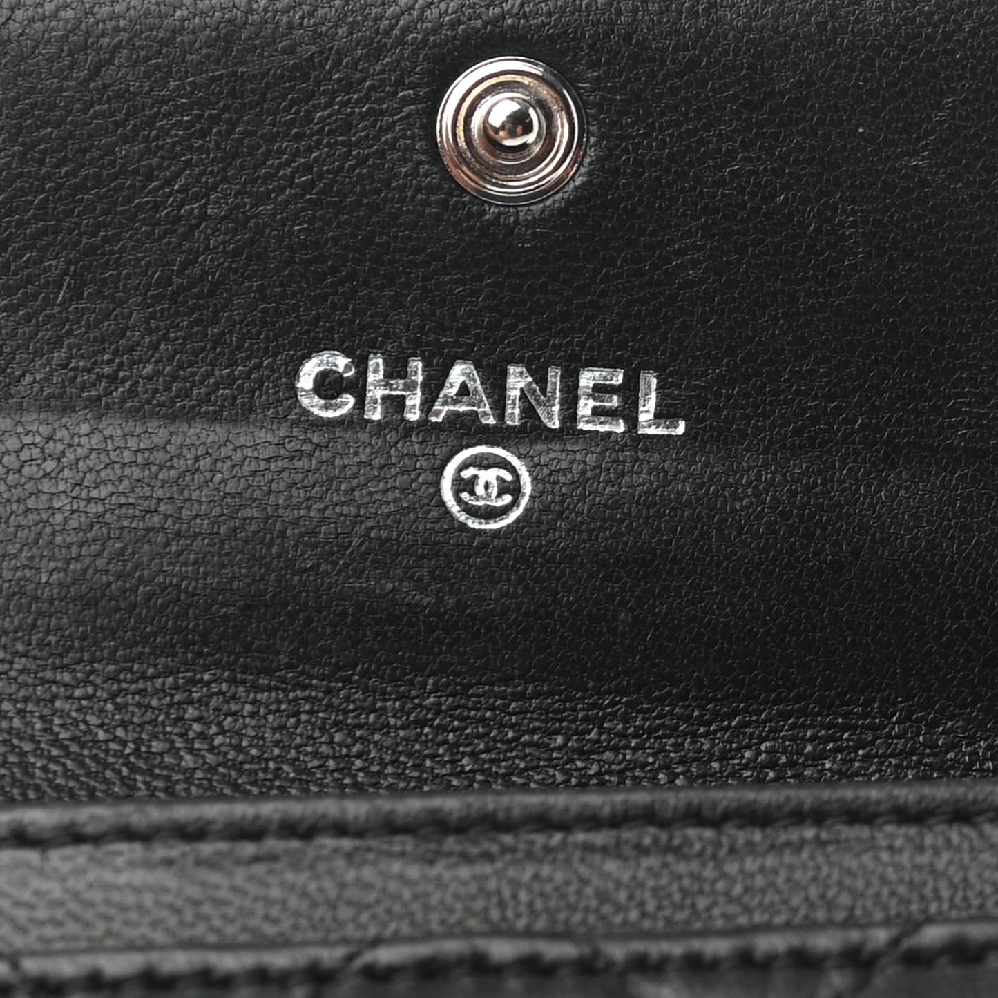 Lambskin Quilted Flap Card Holder Black