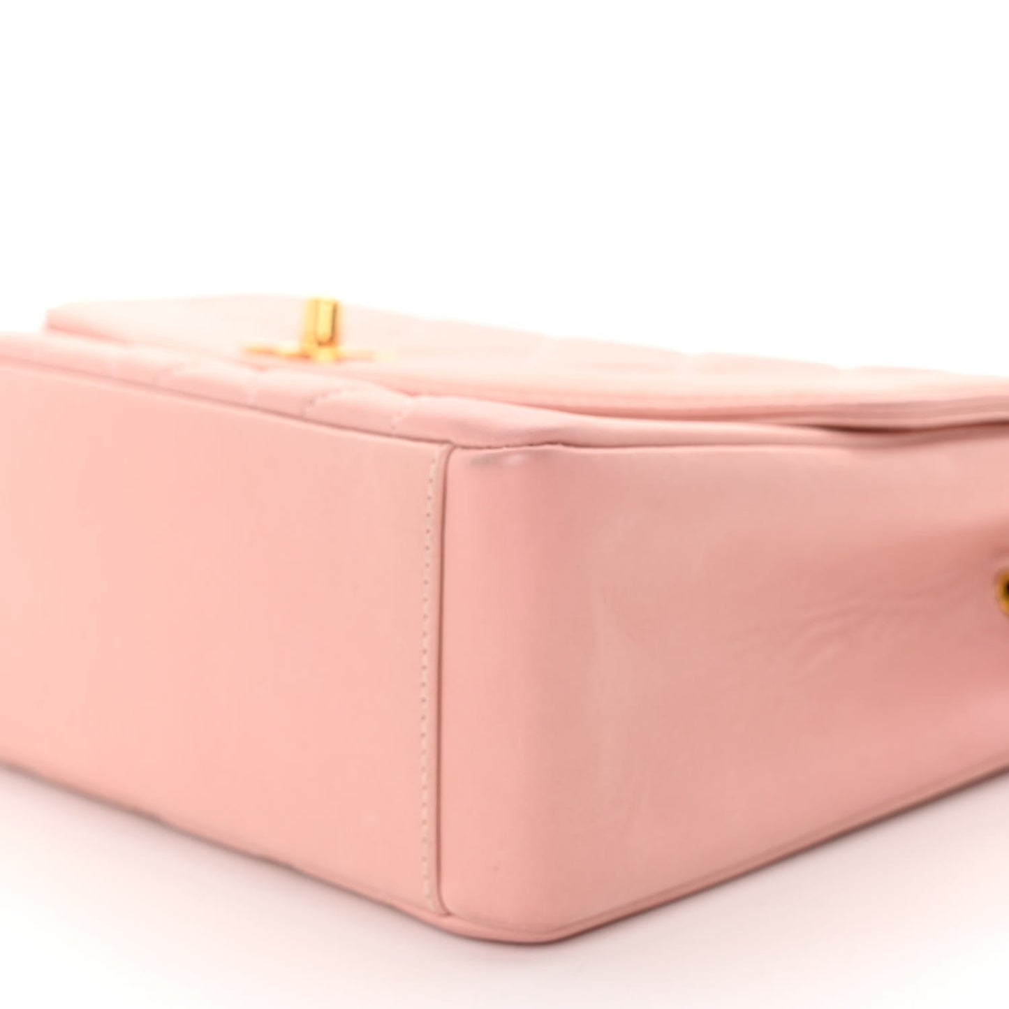 Lambskin Quilted Medium Single Flap Light Pink