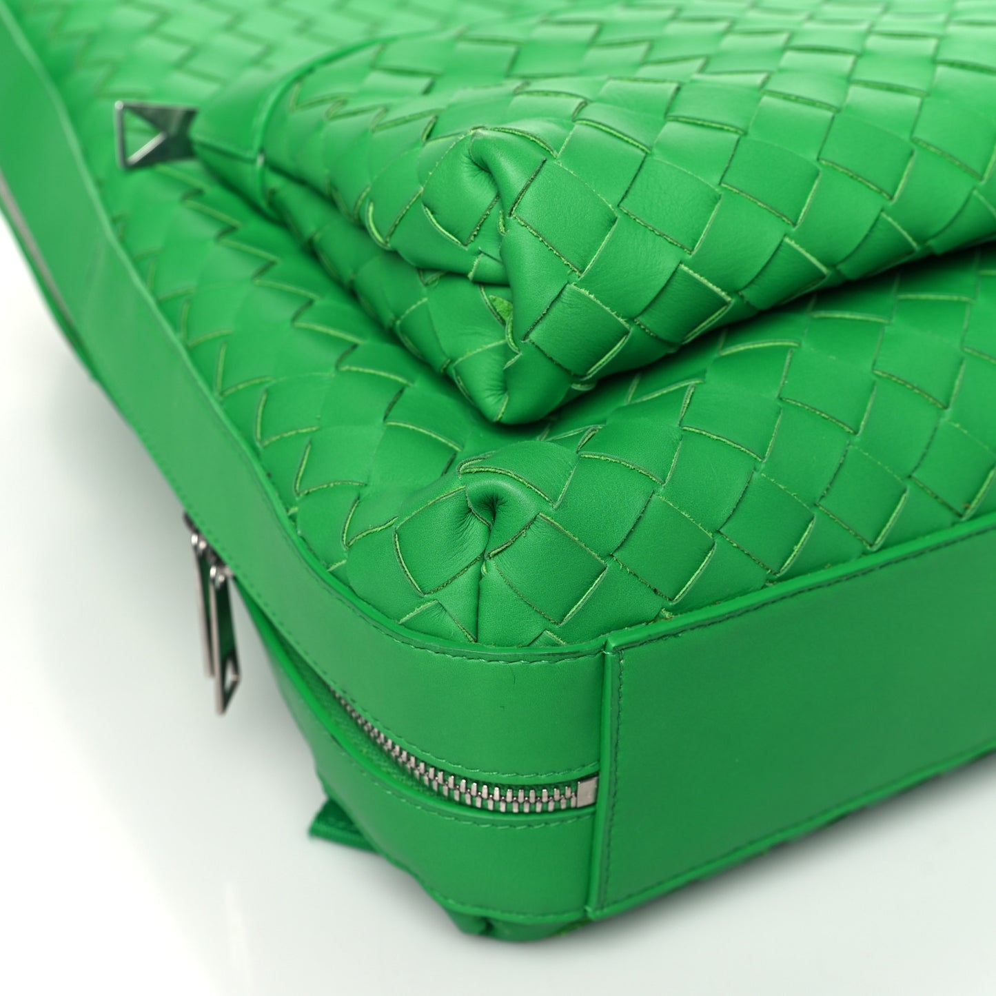 Calfskin Intrecciato Small Backpack Parakeet