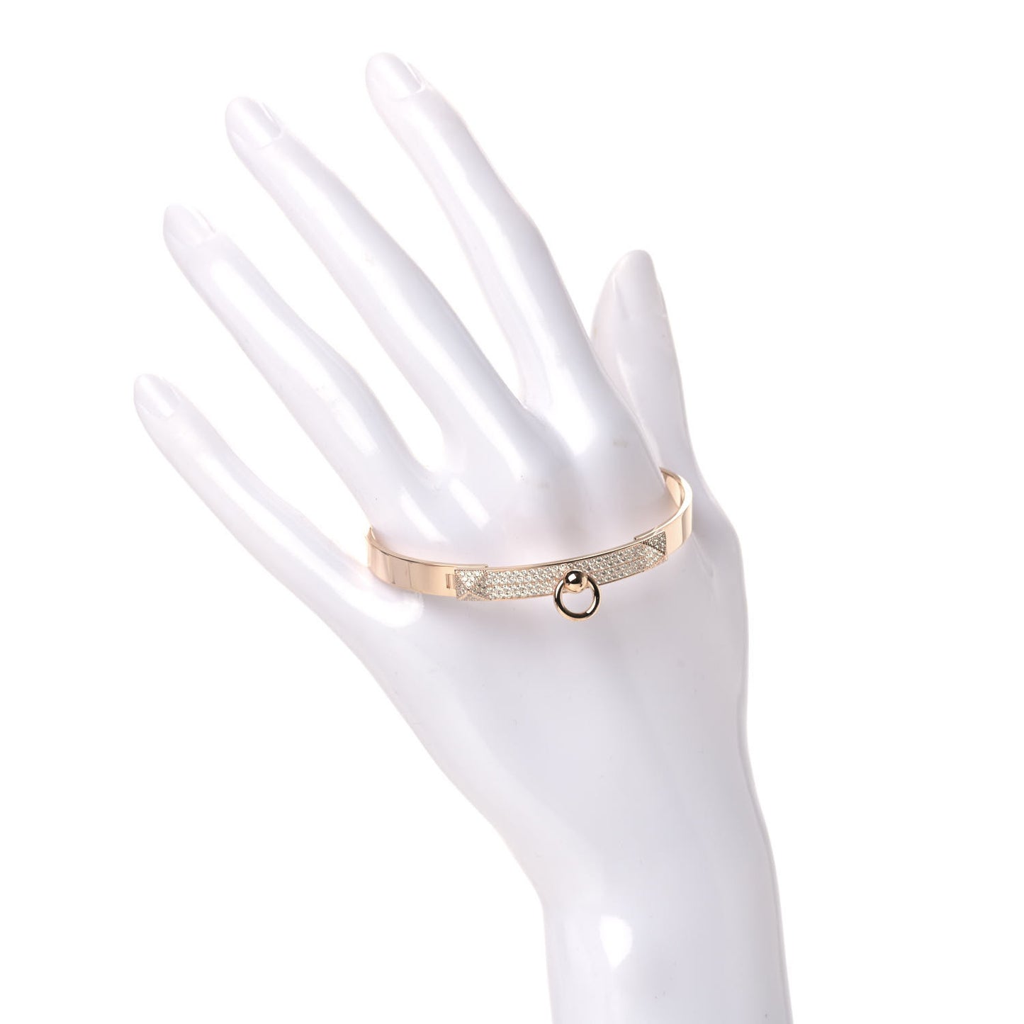 18K Rose Gold Diamond PM Collier De Chien Pave Bracelet ST