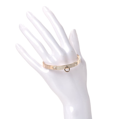 Hermes 18K Rose Gold Diamond PM Collier De Chien Pave Bracelet ST 2 of 6