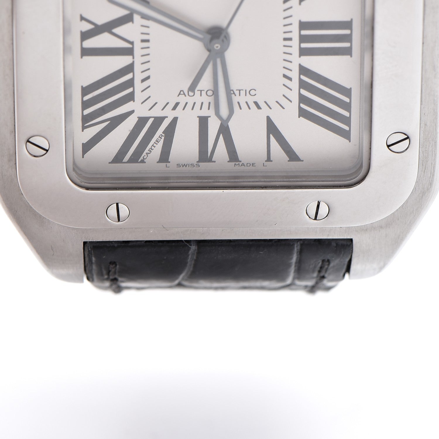 Cartier Stainless Steel Alligator 41mm Santos 100 Automatic Watch 6 of 10
