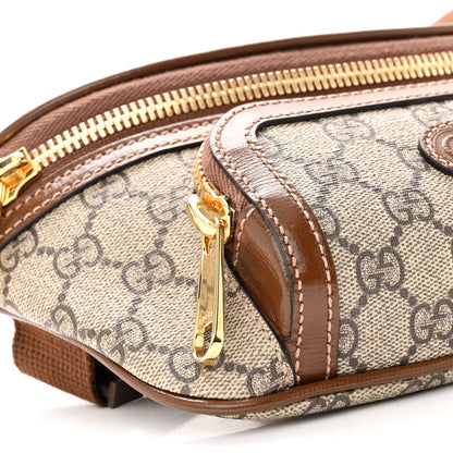 Gucci GG Supreme Monogram Textured Calfskin Retro Interlocking G Belt Bag Beige Ebony Brown Sugar 8 of 9