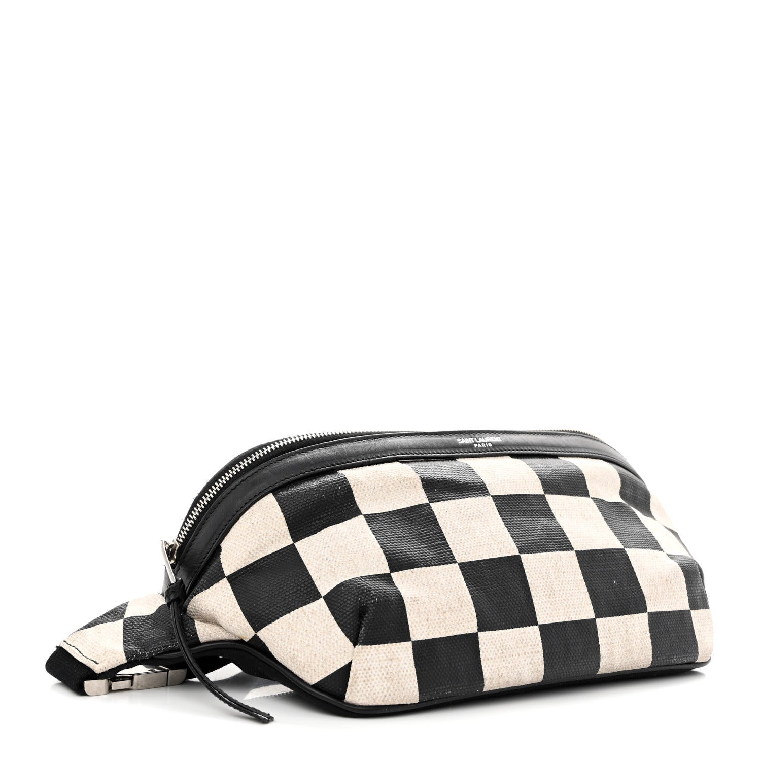 Saint Laurent Canvas Classic Belt Bag Black White 4 of 16