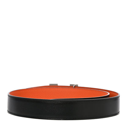 Hermes Box Togo 32mm H Belt 85 Black Orange 3 of 9