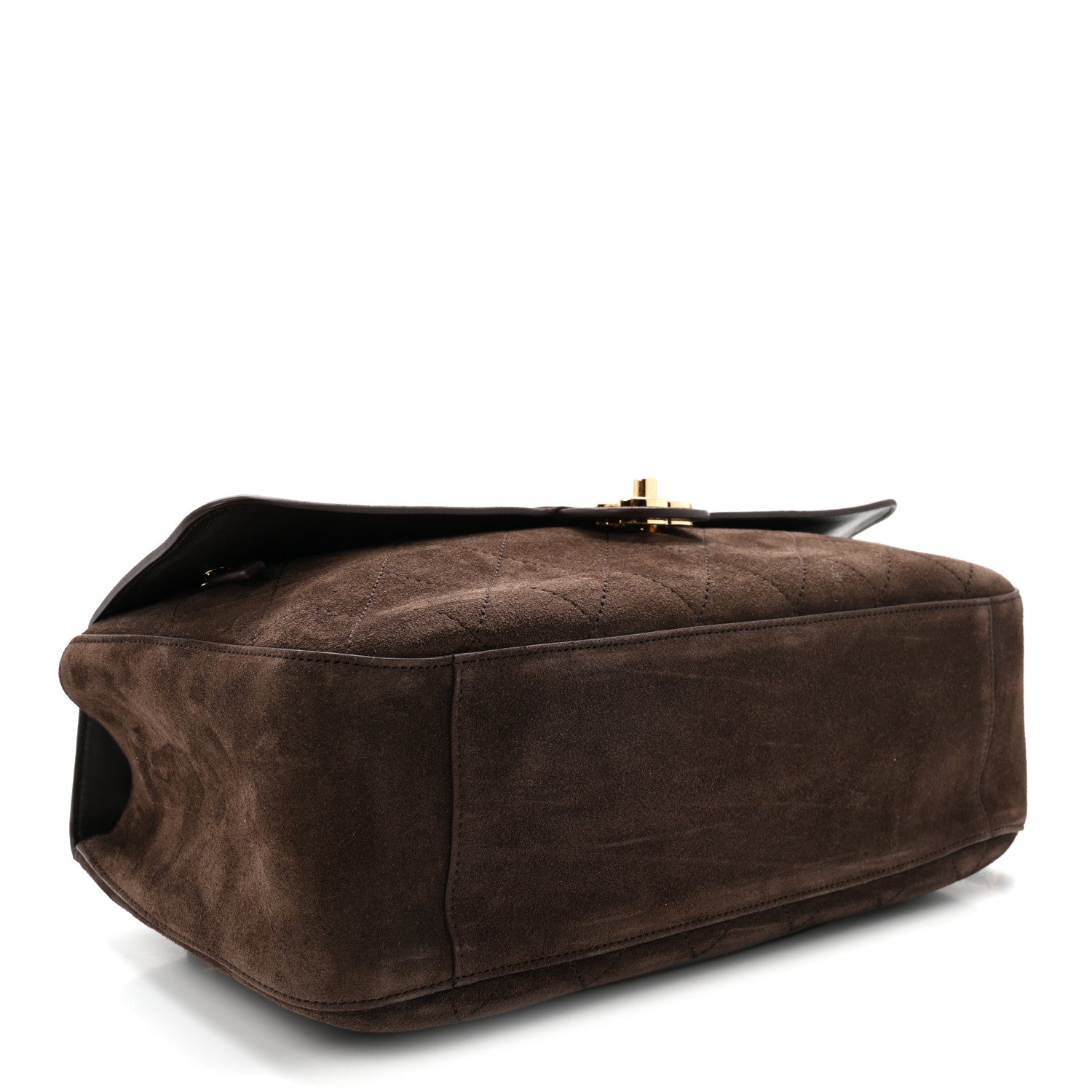 Chanel Suede Calfskin Small Souplissimo Maxi Flap Dark Brown 4 of 10