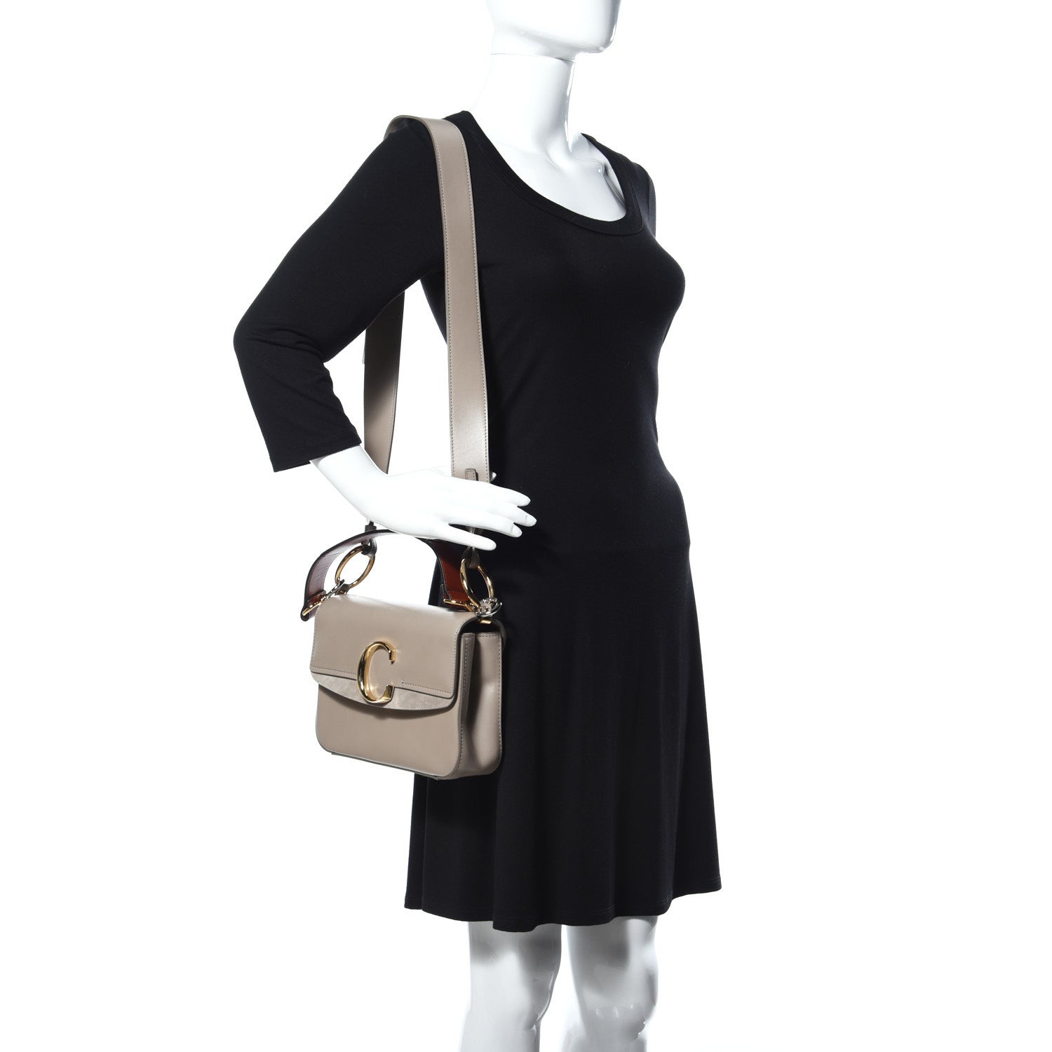 Chloe Calfskin Small C Double Carry Motty Grey 2 of 8