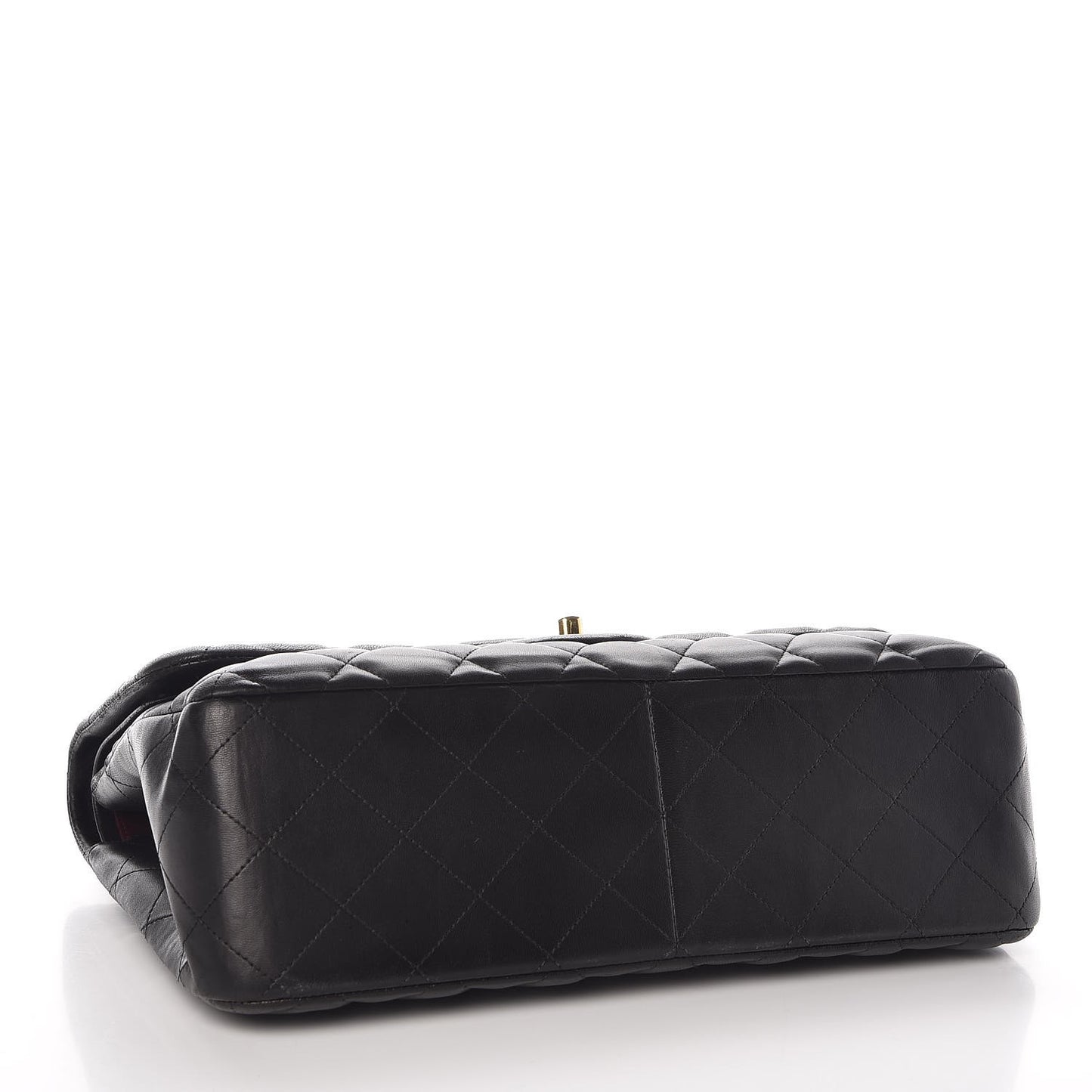 Lambskin Quilted Jumbo Double Flap Black